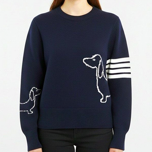 THOM BROWNE 투 닥스훈트 라운드 니트 3481