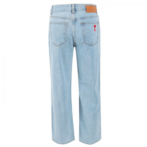 AMI 스카이블루 와이드 데님 팬츠