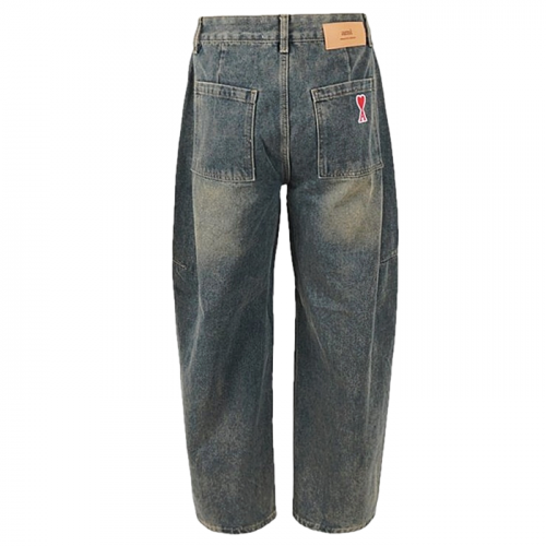 AMI 안기모 황토틴 벌룬와이드 솔트워싱 팬츠