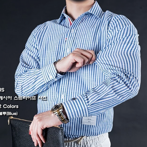 THOM BROWNE 페시아 스트라이프 셔츠