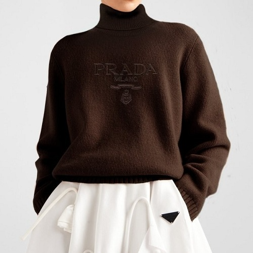 PRA*A 엠브로이더 터틀넥 스웨터 - woman