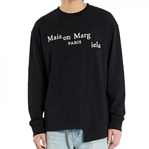 Maison Margiela 절개 라인 레터링 맨투맨 티셔츠