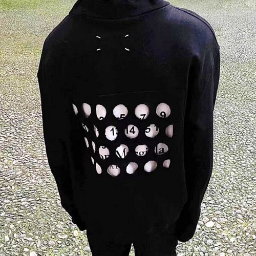 메종 마르지엘라 Maison Margiela 펀칭 로고 후드 티셔츠