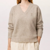 AMI 드 꾀흐 까마이외 자수  V넥 울 스웨터 - woman
