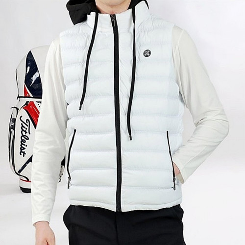 G/FORE 배색후드 가로 패딩조끼