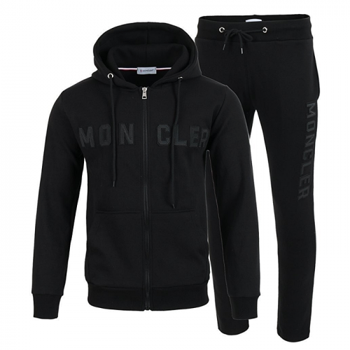 Moncler 가죽 레터링 로고 후드집업 셋업