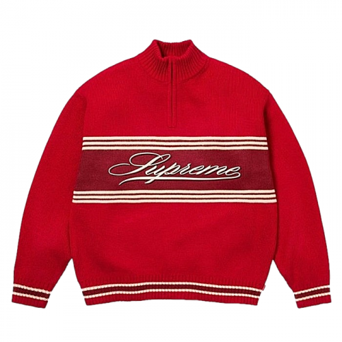 슈프림 SUPREME 스크립트 스트라이프 집업 스웨터