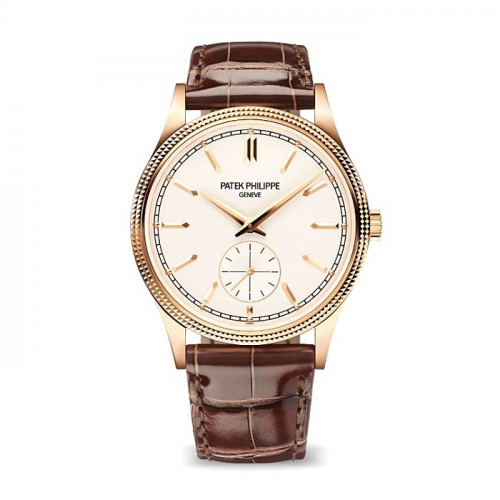 PATEK PHILIPPE 칼라트라바 화이트다이얼 가죽스트랩