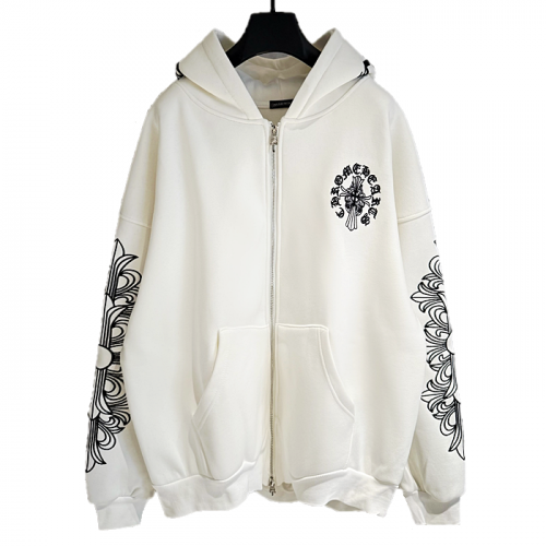 Chrome heart 플라워 크로스 후드집업