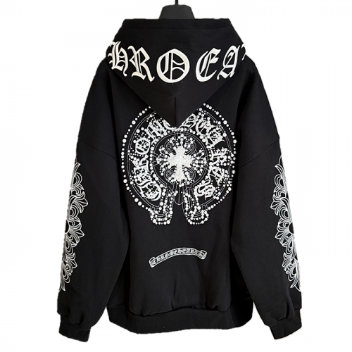 Chrome heart 플라워 크로스 후드집업