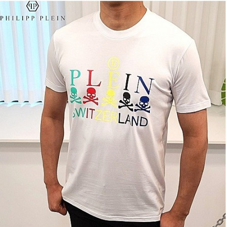 필립플*인 오색 레터링 라운드 반팔