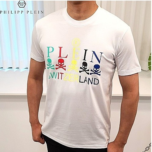 필립플*인 오색 레터링 라운드 반팔