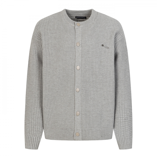 Chrome heart 핀 패치 라운드 스웨터 가디건