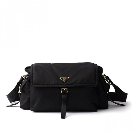 PRADA 익스플로어 라지 리나일론 숄더백 - 블랙