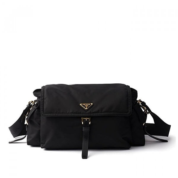 PRADA 익스플로어 라지 리나일론 숄더백 - 블랙