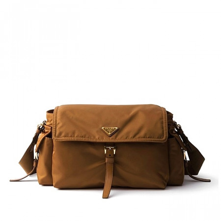PRADA 익스플로어 라지 리나일론 숄더백 - 브랜디