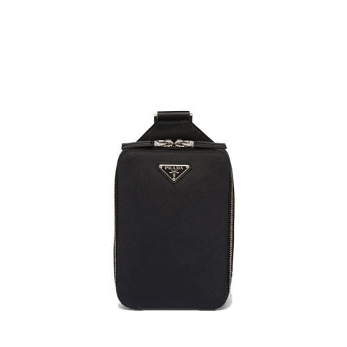 PRADA 브리크 사피아노 레더 백 - 블랙