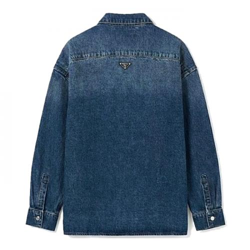 PRADA 더블커프스 오버데님 셔츠