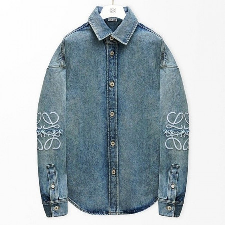 LOEWE  아나그램 디스트 데님셔츠