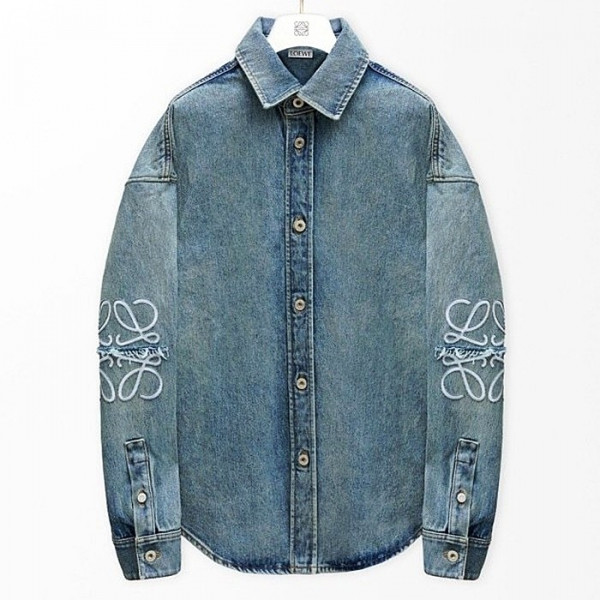 LOEWE  아나그램 디스트 데님셔츠