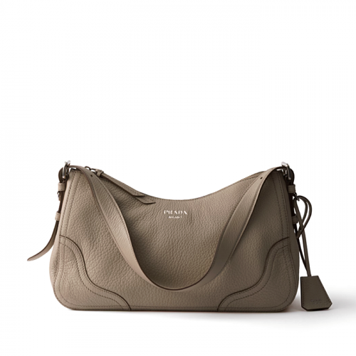 PRADA Aimèe 에메 라지 레더 숄더백 - 클레이 그레이