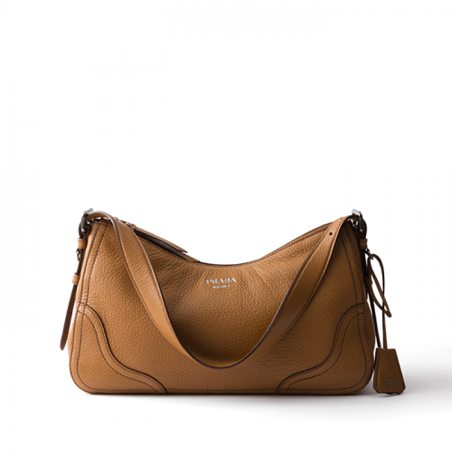 PRADA Aimèe 에메 라지 레더 숄더백 - 캐러멜