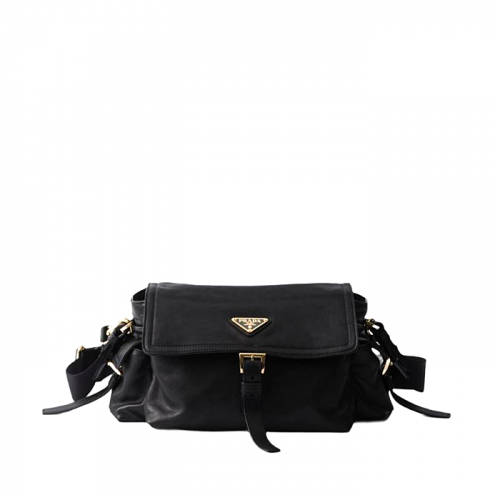 PRADA 익스플로어 미디엄 나파 레더 숄더백 - 블랙