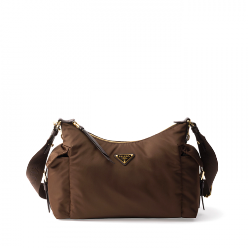 PRADA 익스플로어 라지 Re-Nylon 핸드백 - 시에나