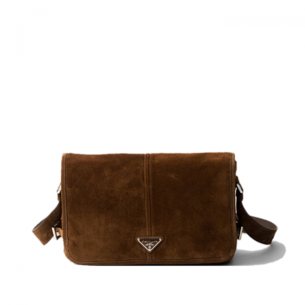 PRADA 스웨이드 숄더백 - 코코아 브라운