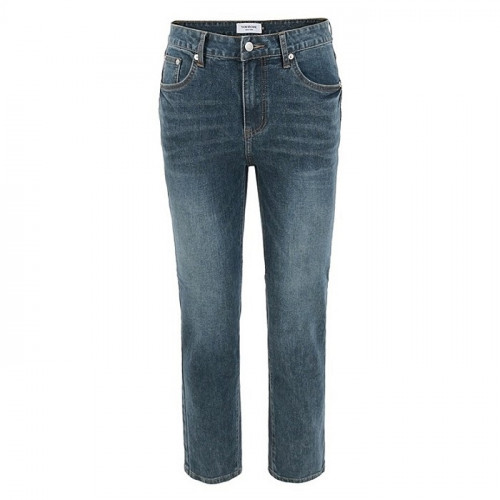 THOM BROWNE 다크블루 미디엄 와이드 일자 팬츠