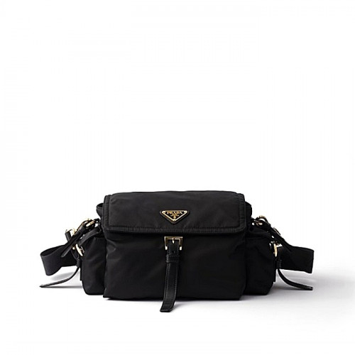 PRADA 익스플로어 미디엄 Re-Nylon 숄더백 - 블랙