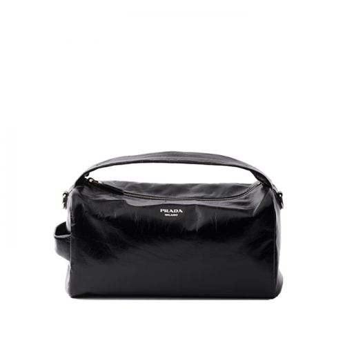 PRADA 레더 핸들 숄더백  - 블랙