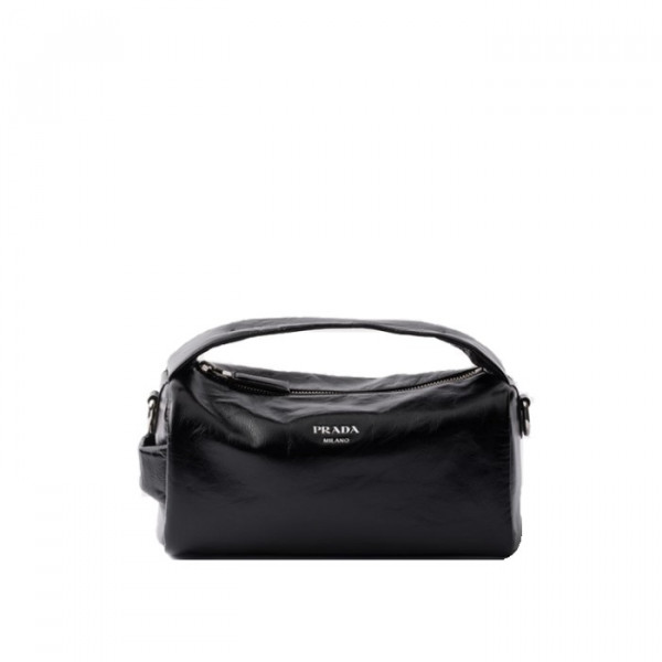PRADA 레더 스몰 핸들 숄더백 - 블랙