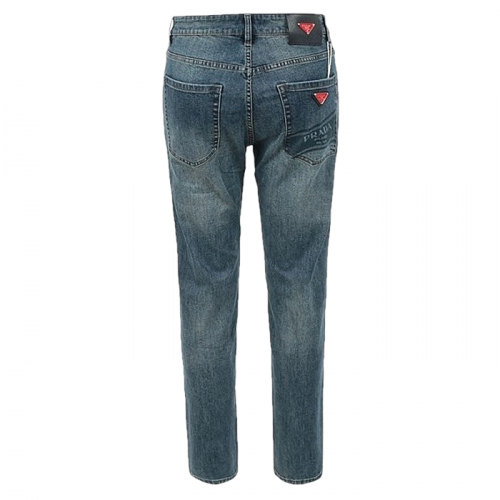 PRADA 레드 삼각로고 슬림 일자진