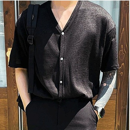 세인트*랑 심플 반팔 가디건