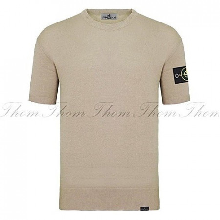 스톤아일*드 린넨 라운드 반팔 니트