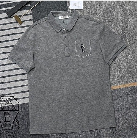 브루넬로 쿠치넬리 코튼 자수 카라 티셔츠