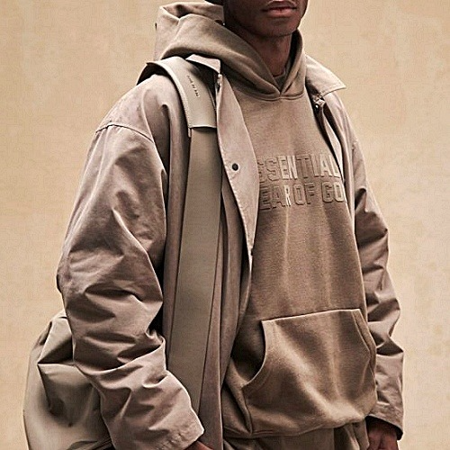 FEAR OF GOD ESSENTIALS 플록 로고 후디