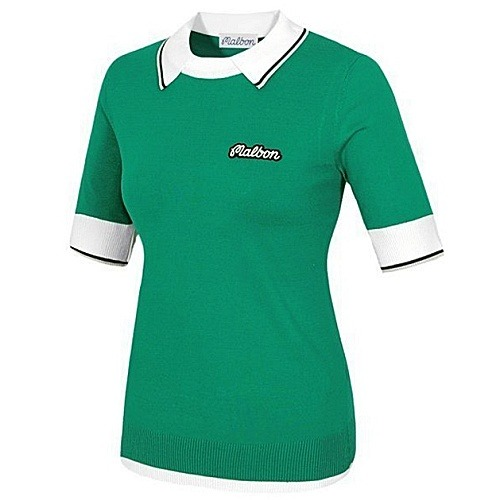 말* 프리미엄 패치로고 반팔 니트카라