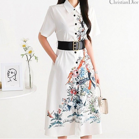 DIOR 오리지널 프린팅 MIDI DRESS