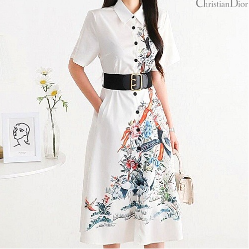 DIOR 오리지널 프린팅 MIDI DRESS