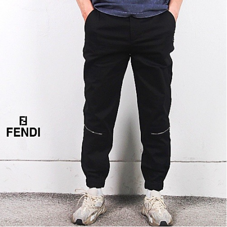 FENDI 우븐 무릎지퍼 조거 팬츠