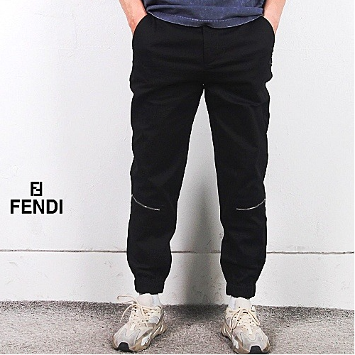 FENDI 우븐 무릎지퍼 조거 팬츠