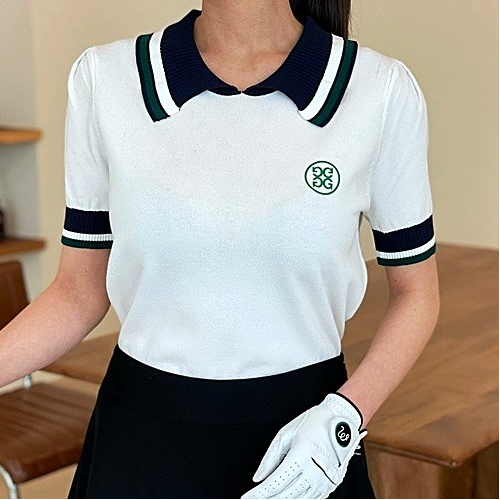 지*어 빅카라 배색 니트