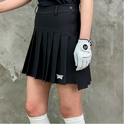 P*G 포켓 플리츠 스커트 - 블랙