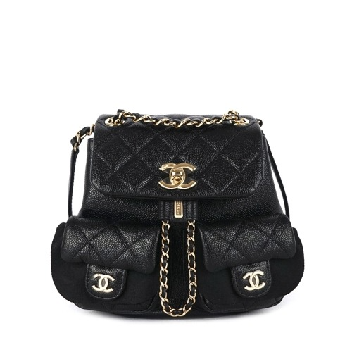 샤넬 듀마 더블 포켓 백팩 블랙 스몰/미듐