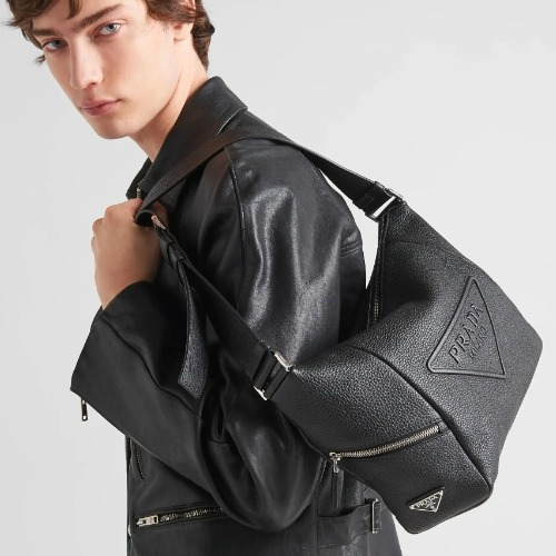 프라다 숄더 스트랩 가죽 크로스백 블랙