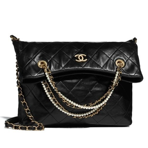 샤넬 펄 진주 체인 폴딩 숄더백