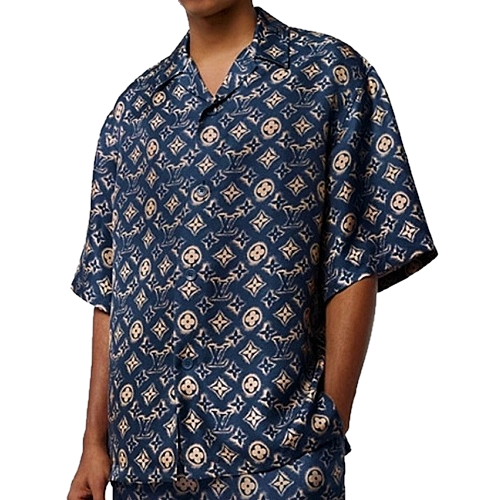 LOUIS VUITTON 실크드 모노 숏슬리브 셔츠