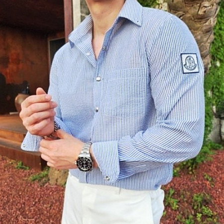 몽클*어 감마블루 시어서커 셔츠